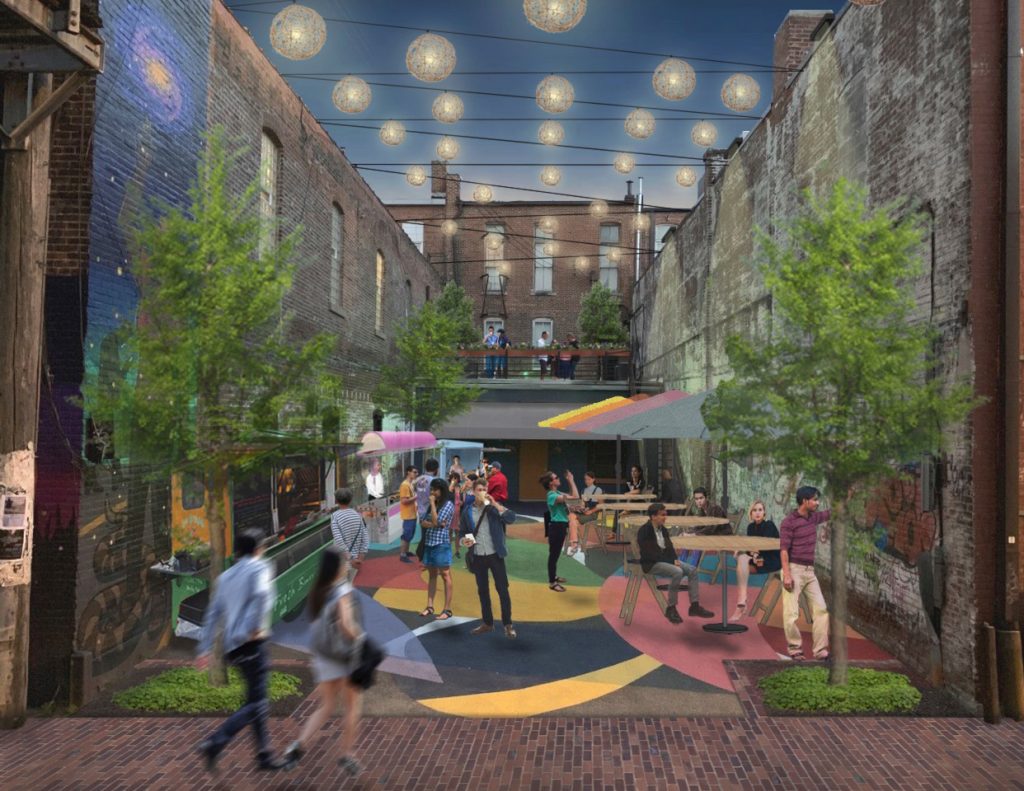 Rendering of Iowa City Downtown Alley