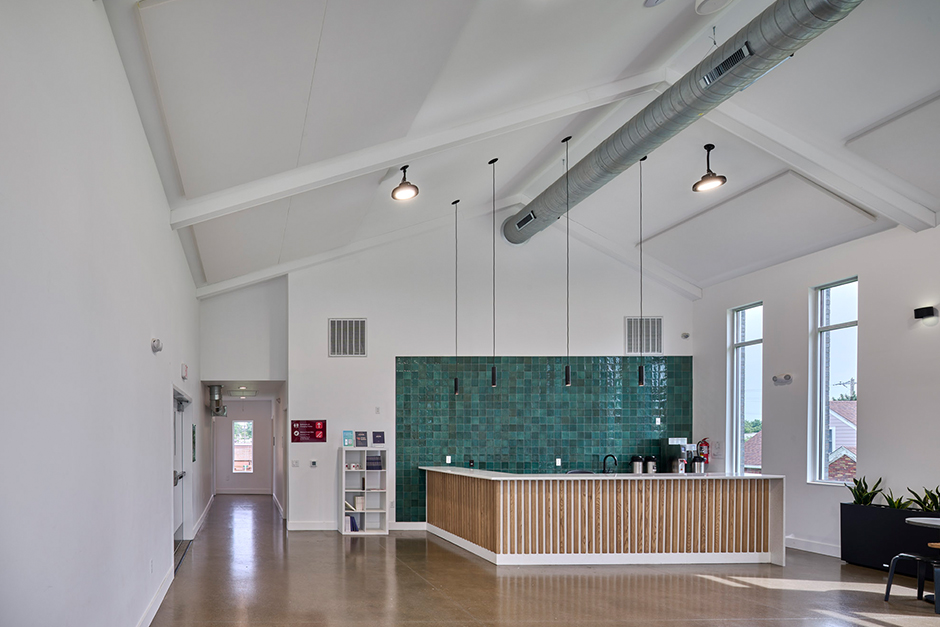 Walnut Creek Church South lobby tiled coffee bar